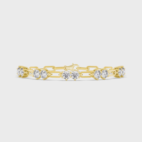 Esme lab grown diamond bracelet video in yellow gold