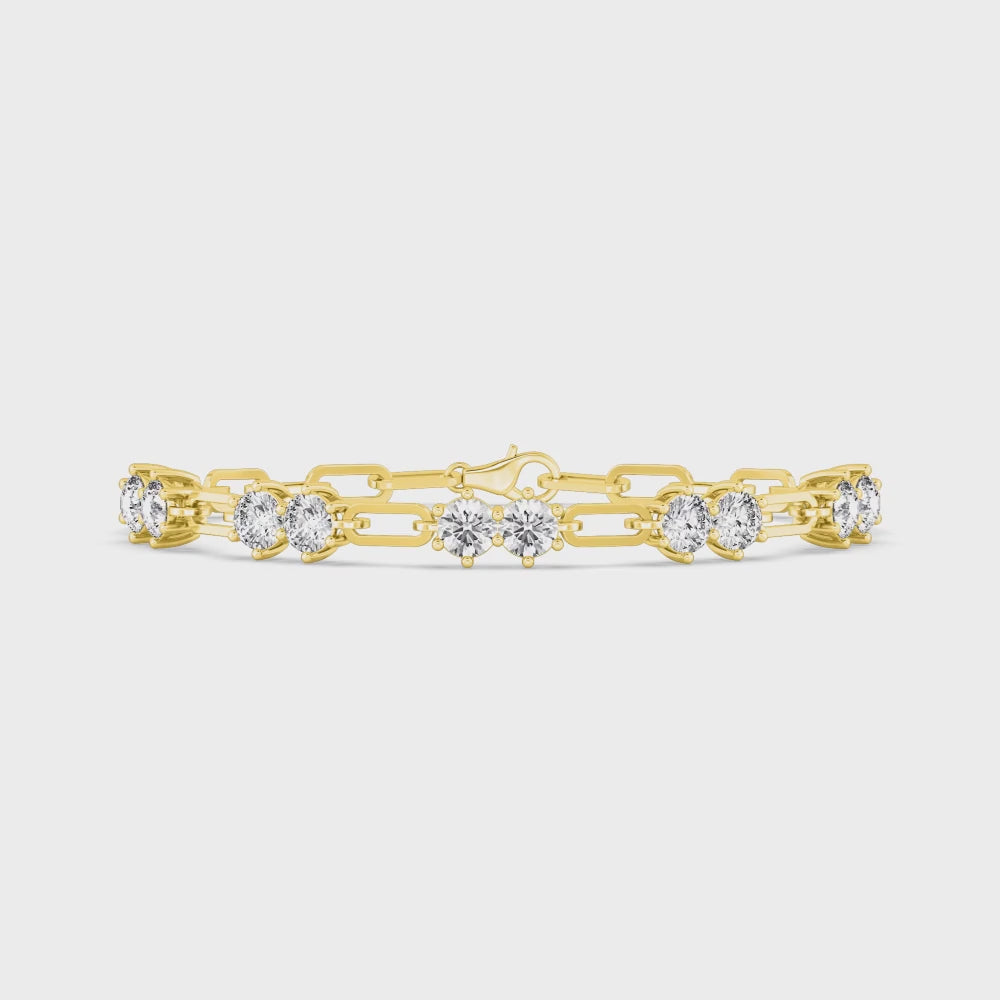 Esme lab grown diamond bracelet video in yellow gold