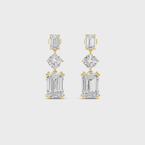 Ada Rose lab grown diamond earrings - yellow gold video