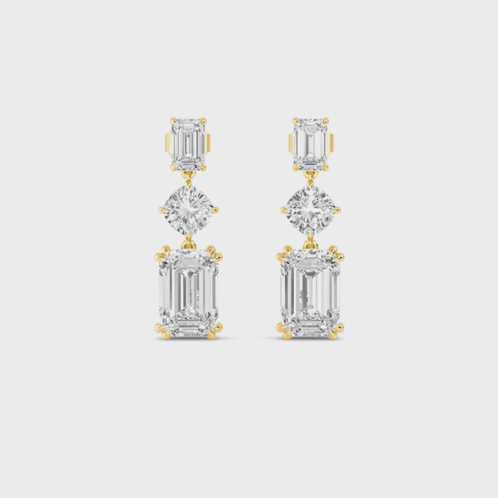 Ada Rose lab grown diamond earrings - yellow gold video