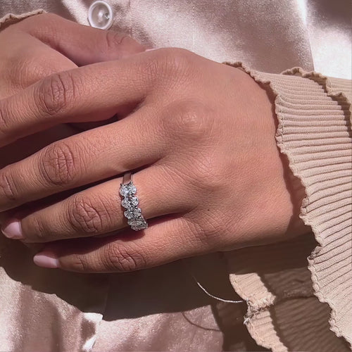 3 Carat Oval 5-Stone Anniversary Band Ring.