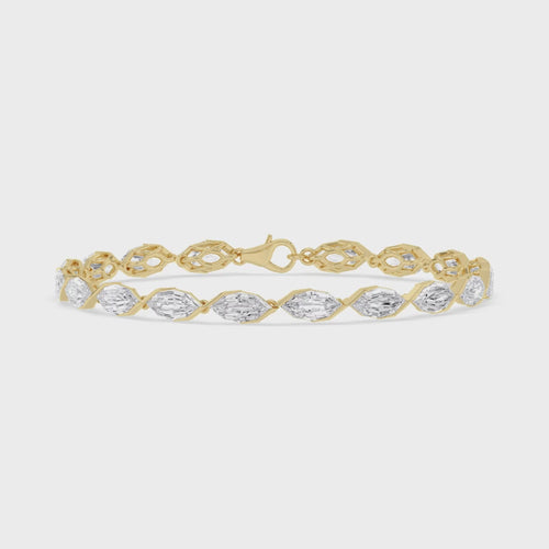 Nerissa lab grown diamond bracelet video in yellow gold