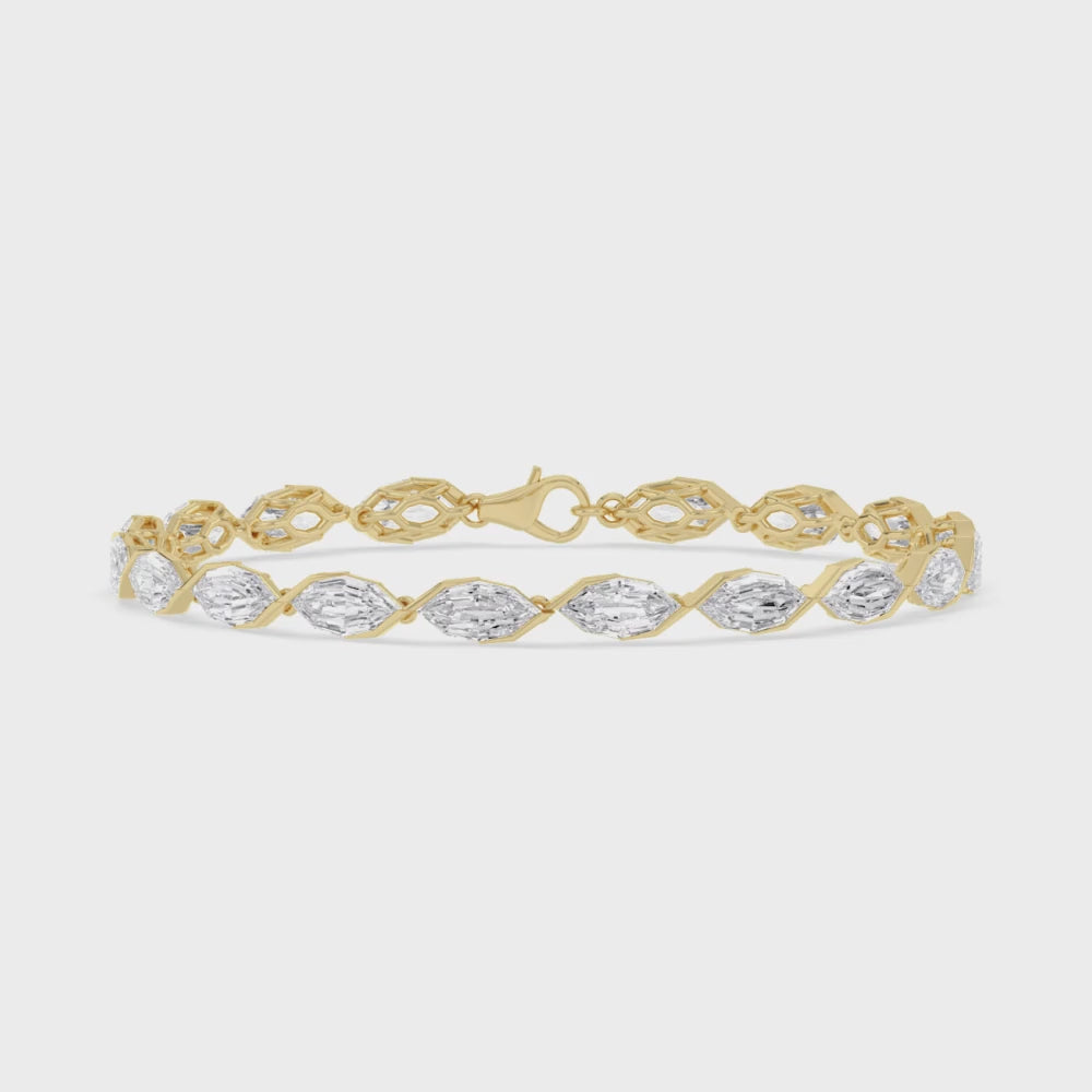 Nerissa lab grown diamond bracelet video in yellow gold