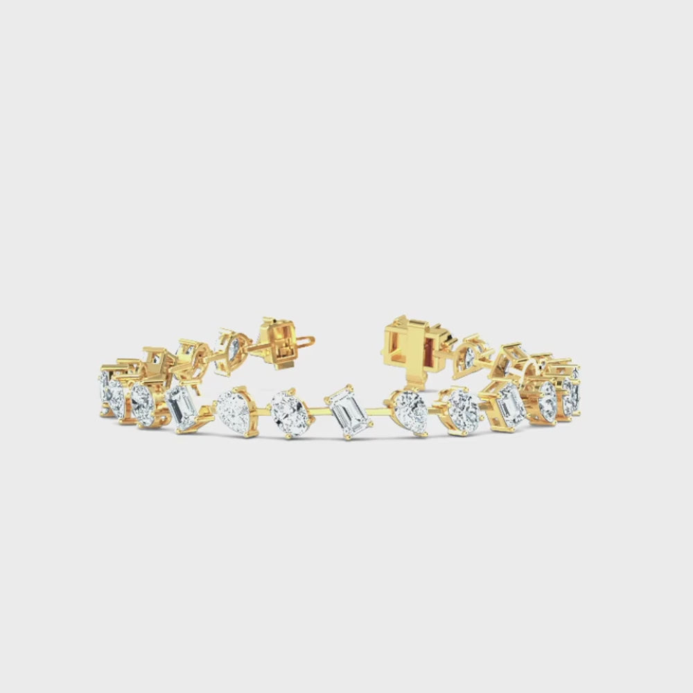 Elora lab grown diamond bracelet video in yellow gold