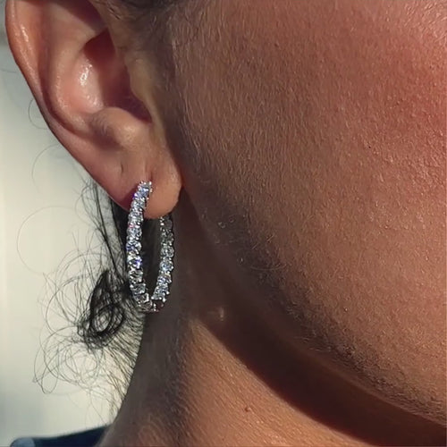 4CT Huggie Earrings 23.5 mm.