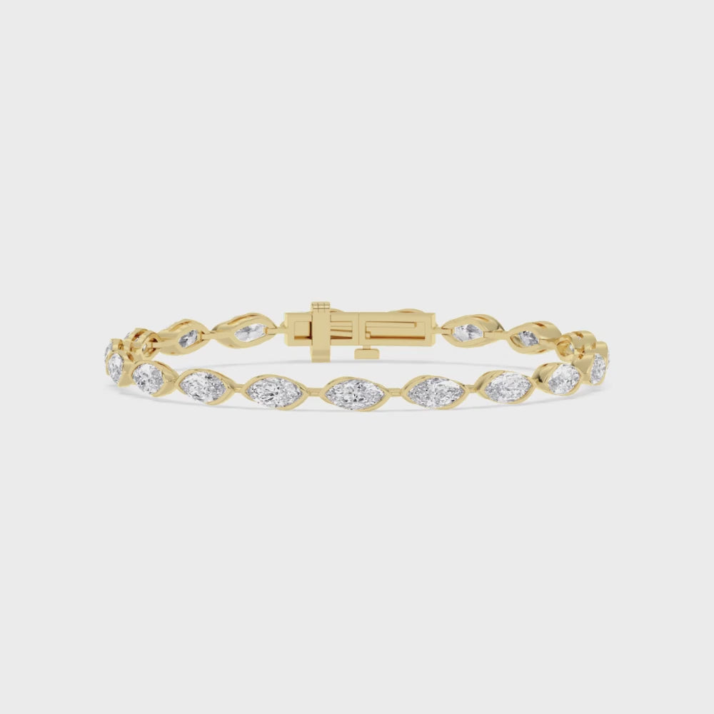 Linnea lab grown diamond bracelet video in yellow gold