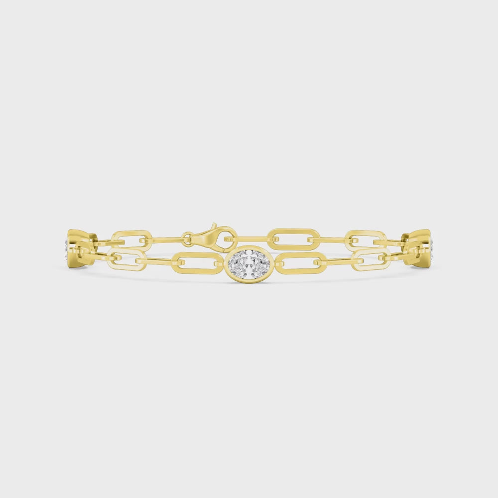 Marielle lab grown diamond bracelet video in yellow gold
