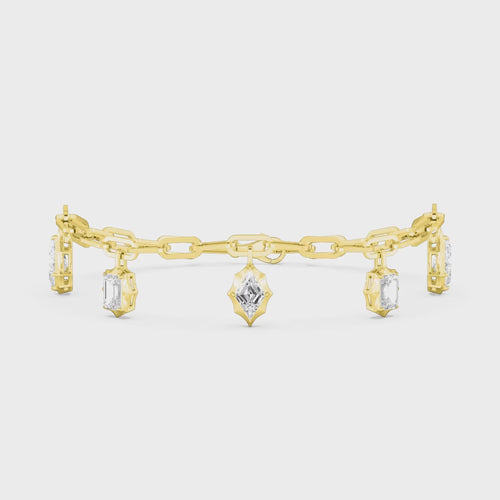 Kaia lab grown diamond bracelet video in yellow gold