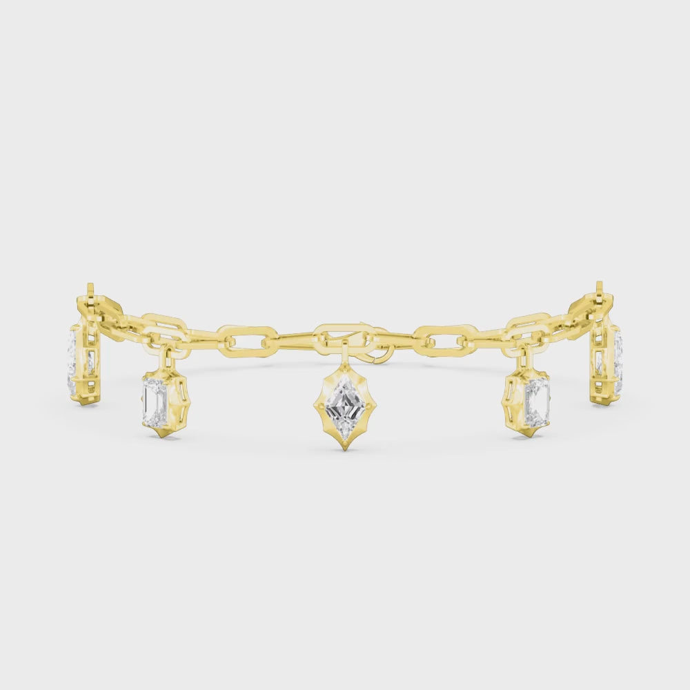 Kaia lab grown diamond bracelet video in yellow gold