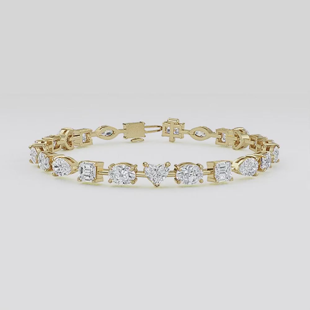 Celine lab grown diamond bracelet video in yellow gold