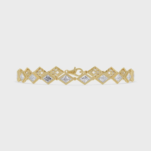 Matilda lab grown diamond bracelet video in yellow gold