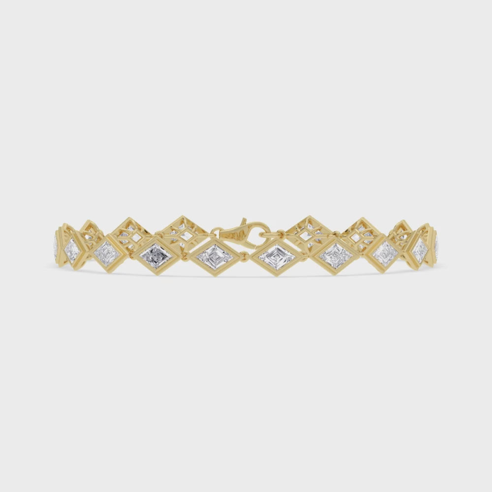 Matilda lab grown diamond bracelet video in yellow gold