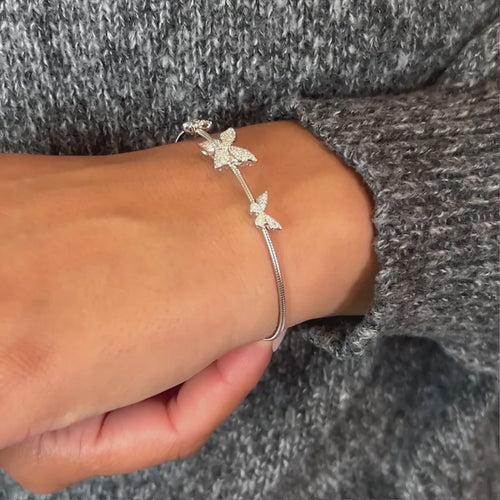 Butterfly Flex Bangle – Lab-Grown Diamond 14K White Gold.