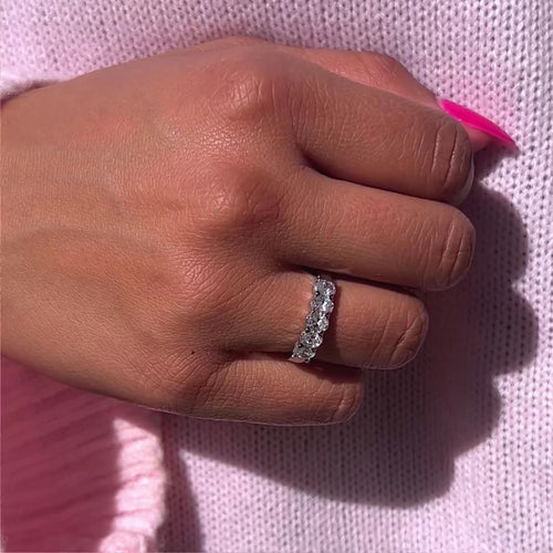 2 Carat Oval 5-Stone Anniversary Band Ring.
