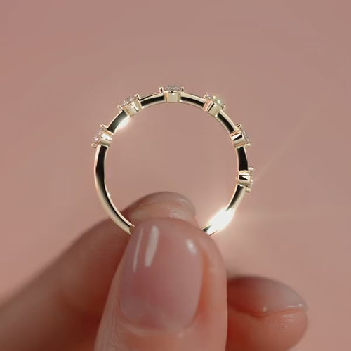 Alana - Half Eternity Wedding Band – 6 Round Cut Diamonds.