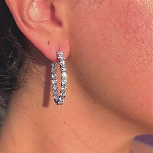 6 CT Large Hoops Earrings.