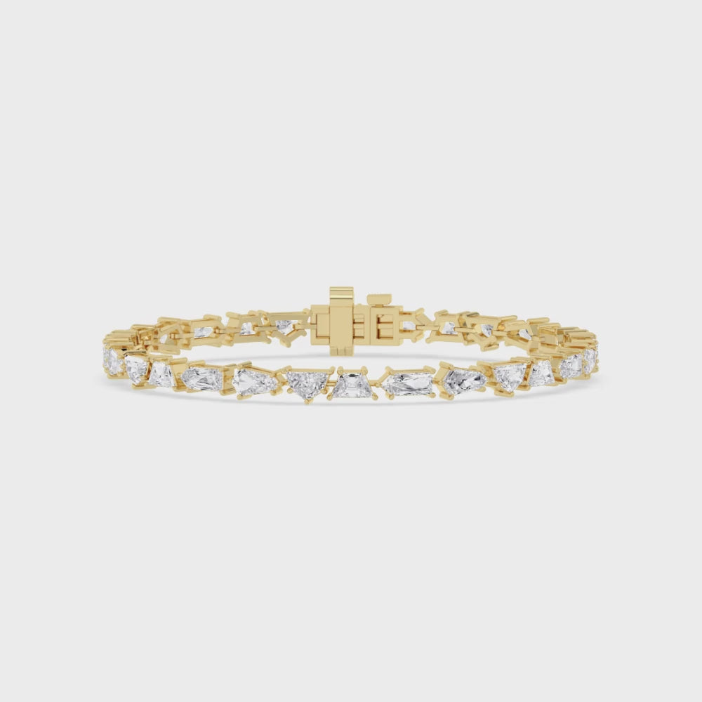 Jessamine lab grown diamond bracelet video in yellow gold