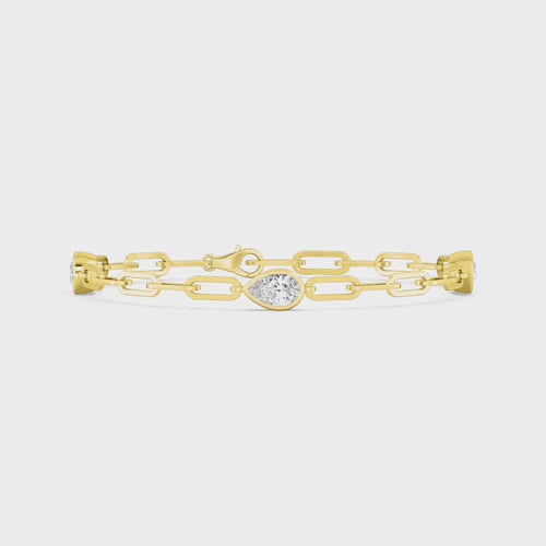 Noelle lab grown diamond bracelet video in yellow gold