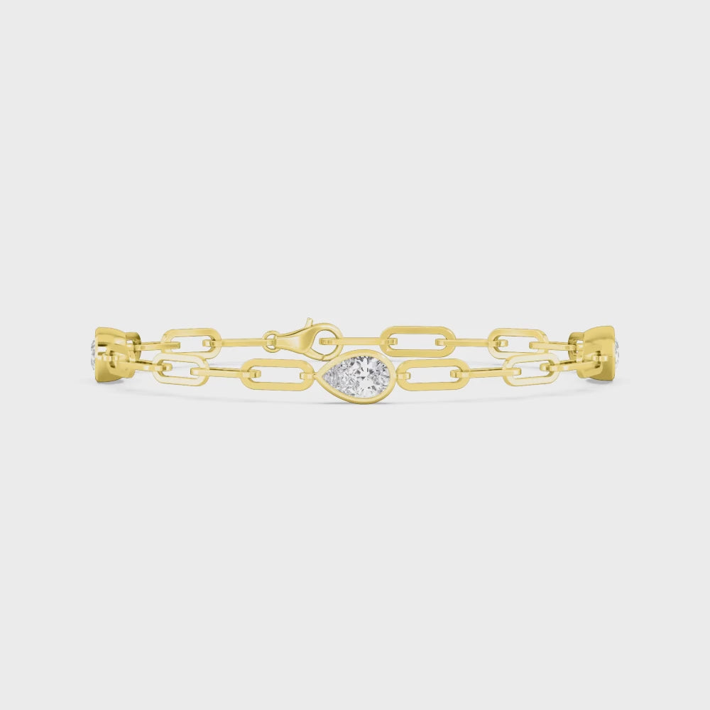 Noelle lab grown diamond bracelet video in yellow gold