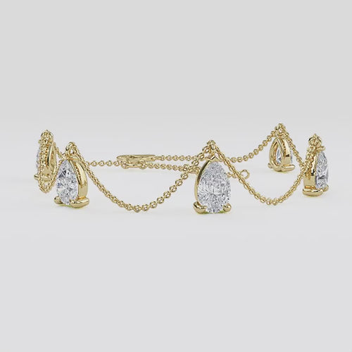 Delphine lab grown diamond bracelet video in yellow gold