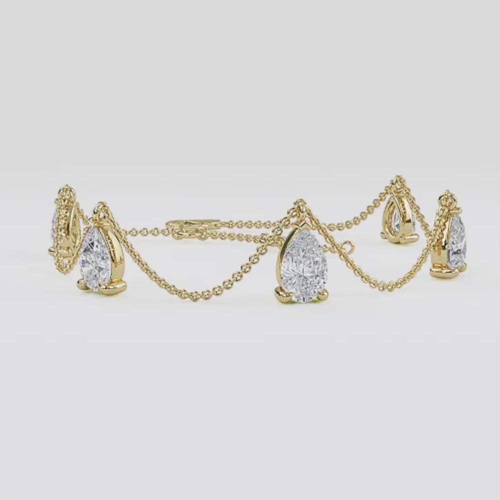 Delphine lab grown diamond bracelet video in yellow gold