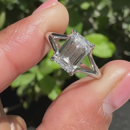 Esme Louise - Emerald Cut Engagement Ring In Solitaire Style - product video
