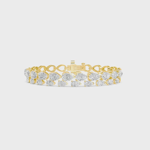 Belle lab grown diamond bracelet video in yellow gold