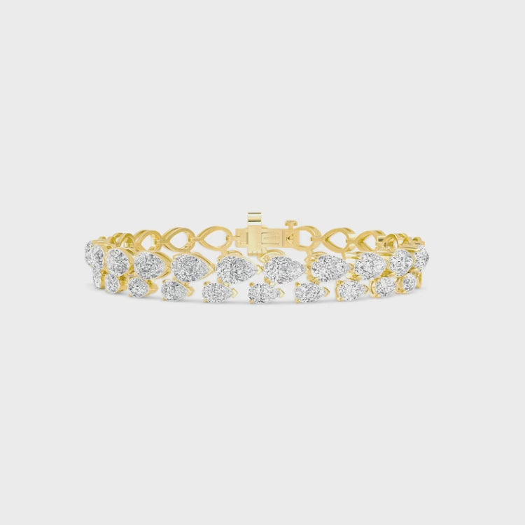 Belle lab grown diamond bracelet video in yellow gold