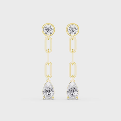 Ada Dawn lab grown diamond earrings - yellow gold video