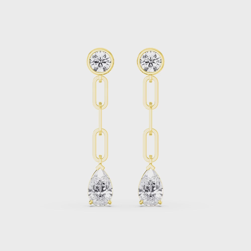 Ada Dawn lab grown diamond earrings - yellow gold video