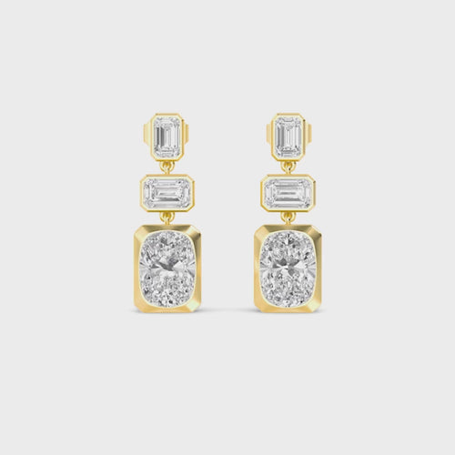 Alba Belle lab grown diamond earrings - yellow gold video