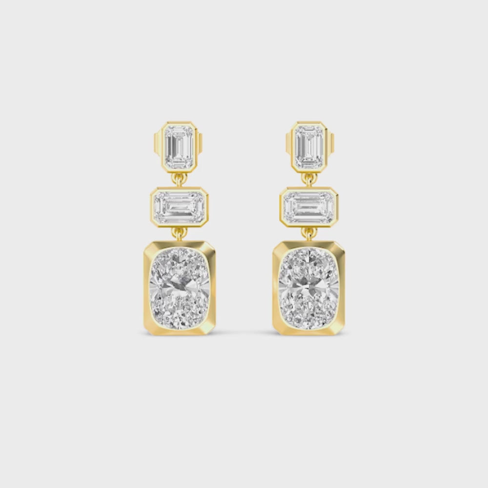 Alba Belle lab grown diamond earrings - yellow gold video