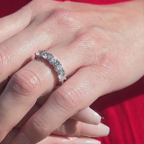 3 Carat Round 5-Stone Anniversary Band Ring.