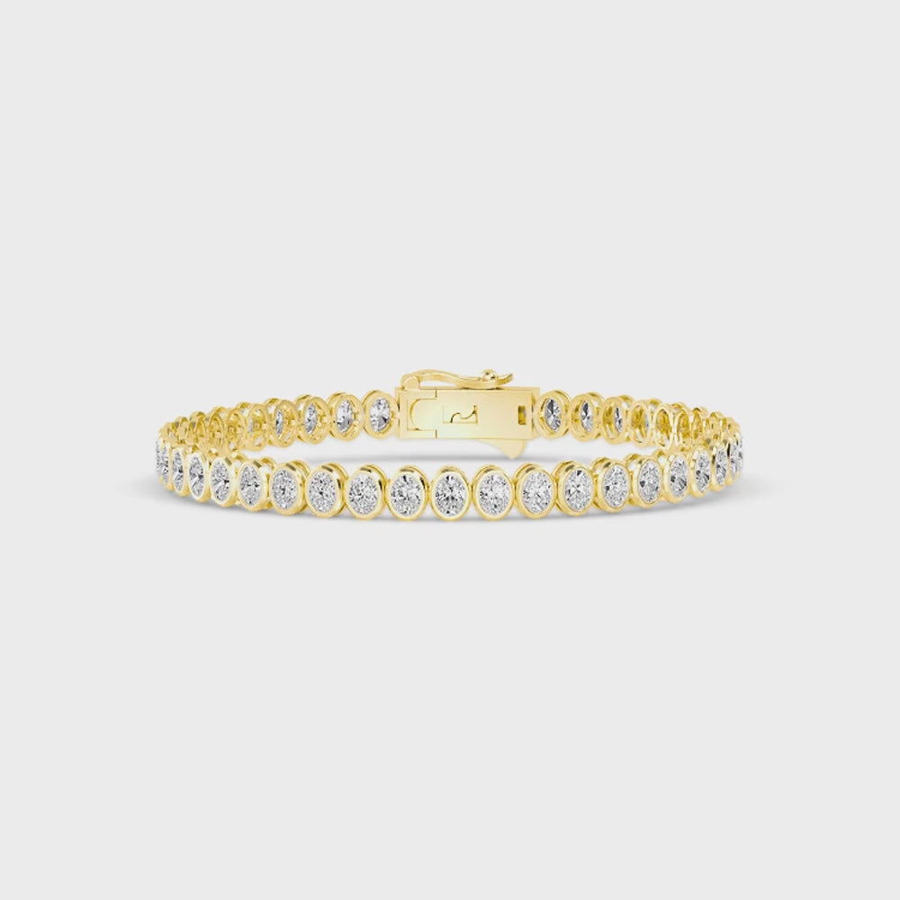 Dominique lab grown diamond bracelet video in yellow gold