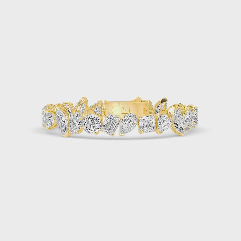 Felicity lab grown diamond bracelet video in yellow gold