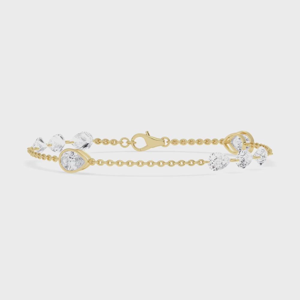 Lenora lab grown diamond bracelet video in yellow gold