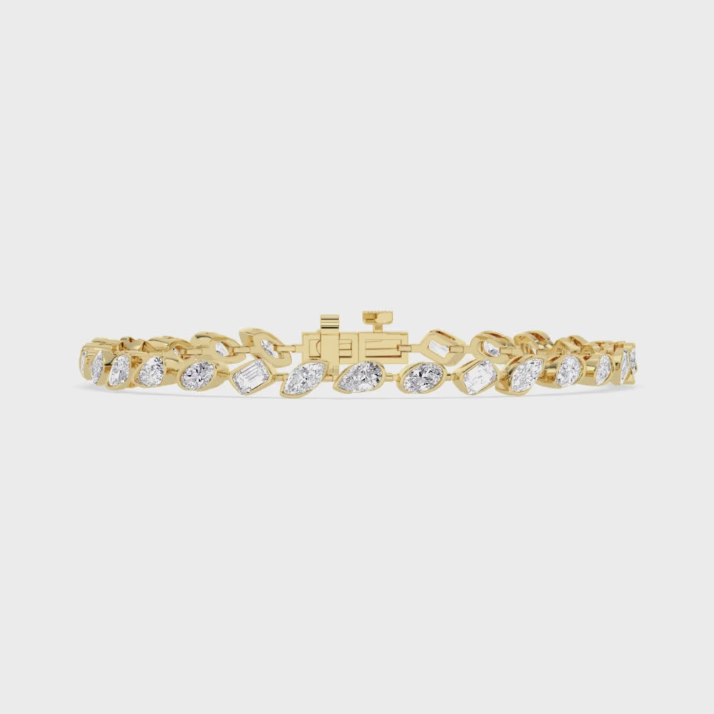 Mabel lab grown diamond bracelet video in yellow gold