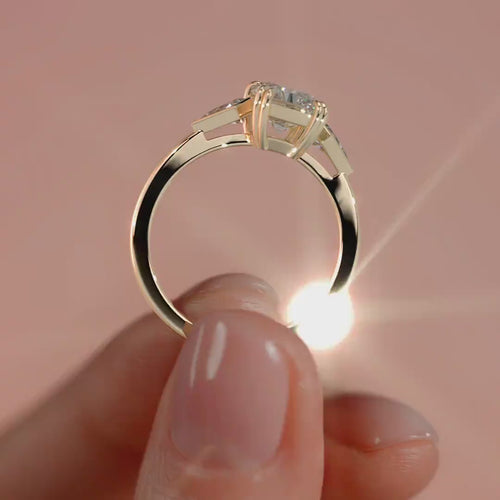 Freya - Radiant Three Stone Lab Grown Diamond Engagement Ring.