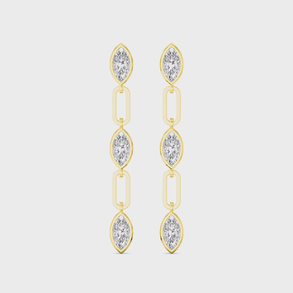 Ada Grace lab grown diamond earrings - yellow gold video