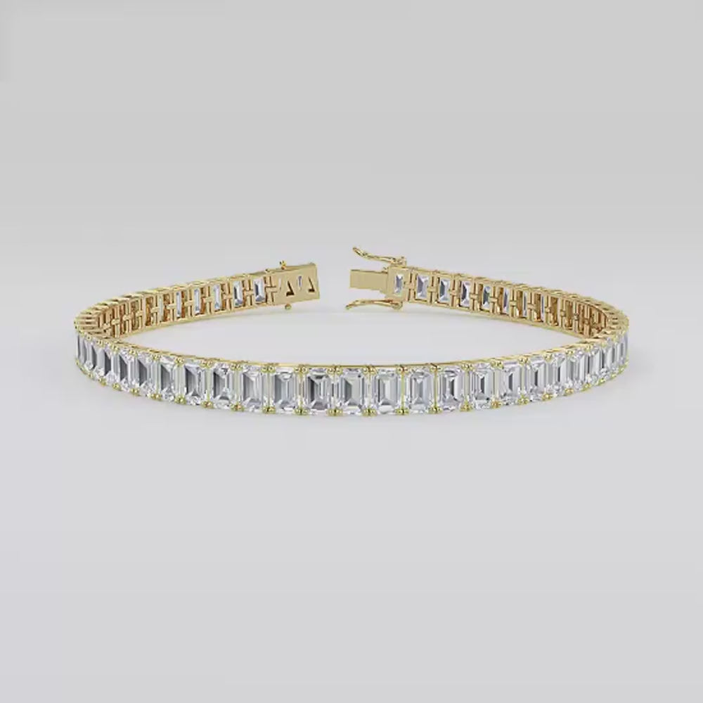 Adelina lab grown diamond bracelet video in yellow gold