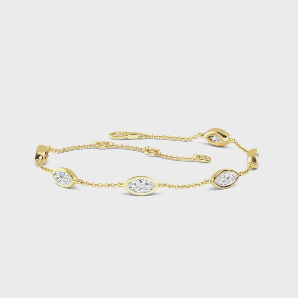 Leona lab grown diamond bracelet video in yellow gold