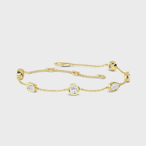 Juliette lab grown diamond bracelet video in yellow gold