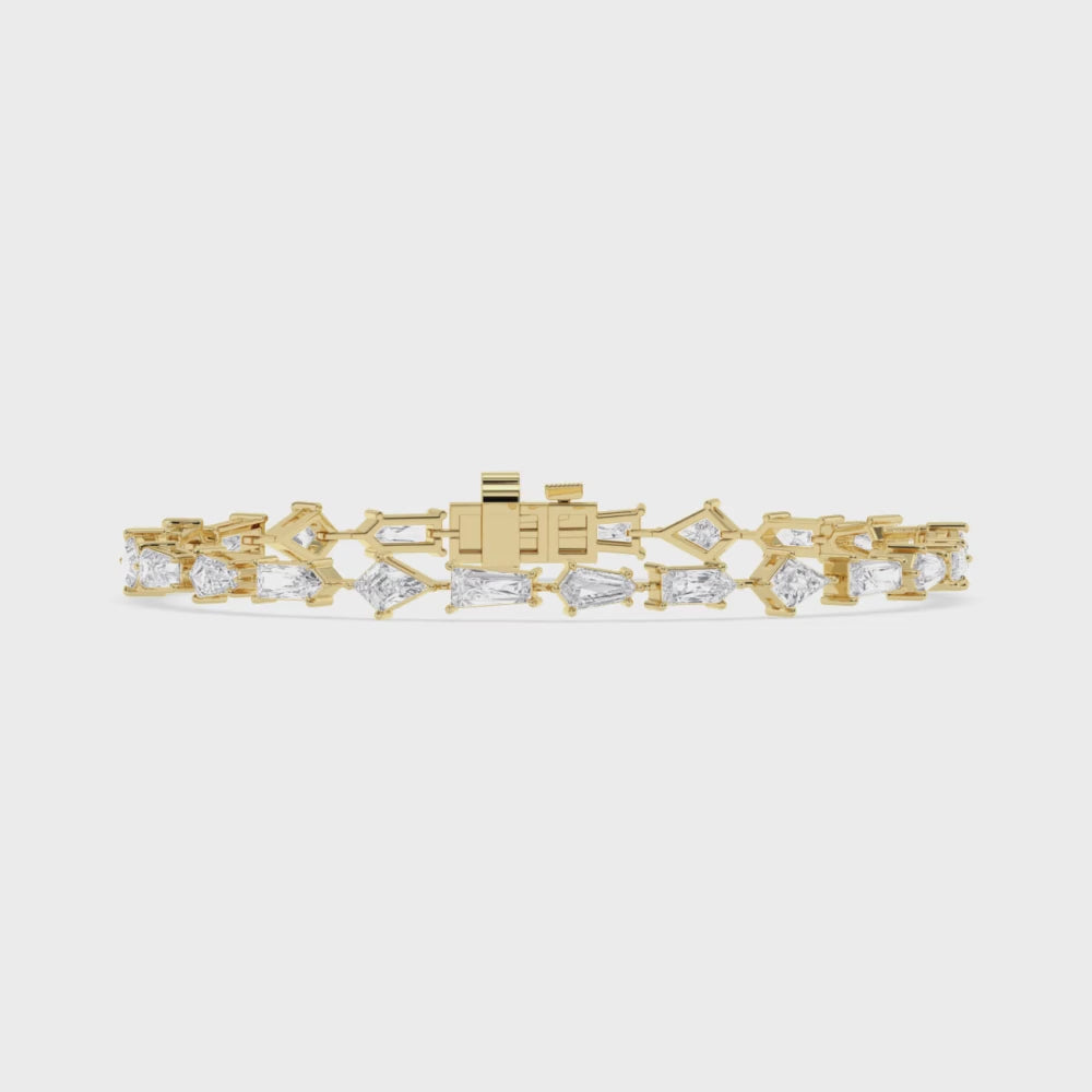 Karina lab grown diamond bracelet video in yellow gold