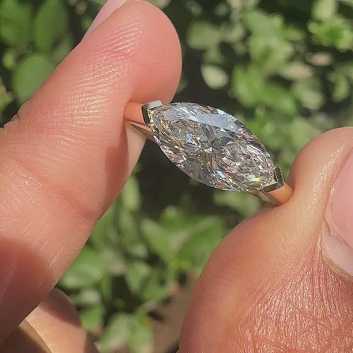 Amara Claire - East To West Marquise Ring In Solitaire Style - product video