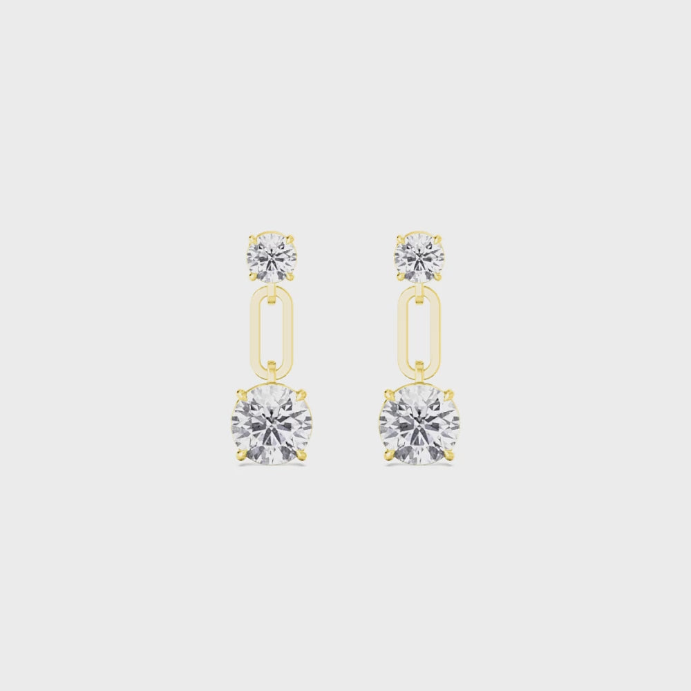 Ada Dove lab grown diamond earrings - yellow gold video