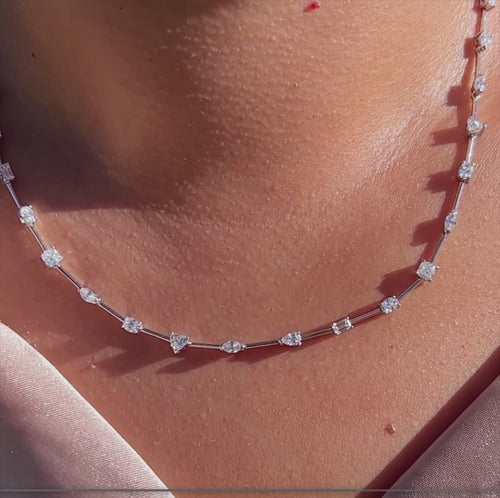 5 Carat Lab-Grown Diamond Multi-Shape Tennis Necklace.