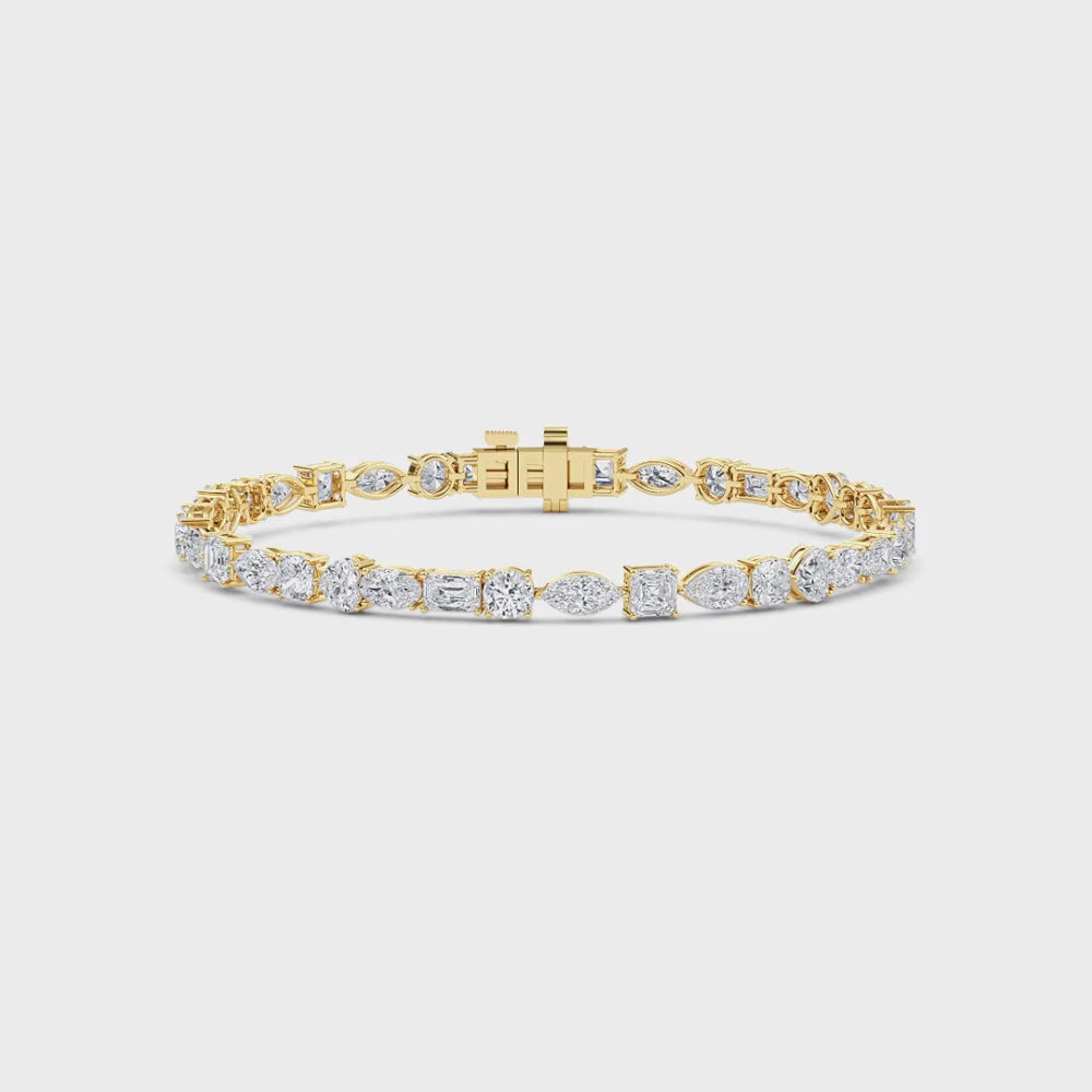 Helena lab grown diamond bracelet video in yellow gold