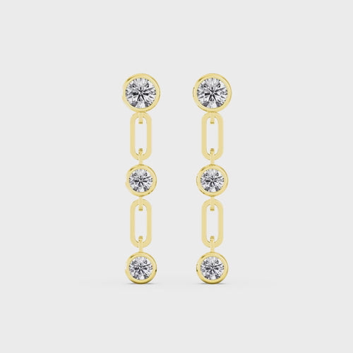 Ada Bloom lab grown diamond earrings - yellow gold video