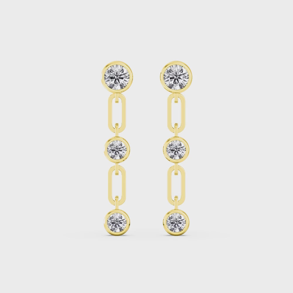 Ada Bloom lab grown diamond earrings - yellow gold video