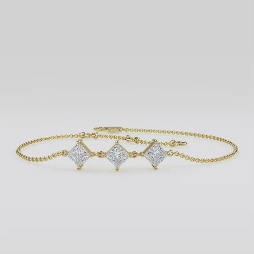 Bria lab grown diamond bracelet video in yellow gold